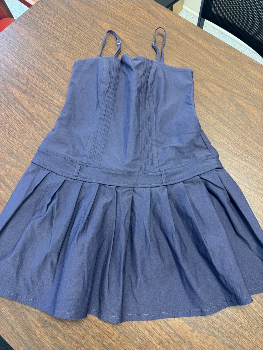 wild fable Navy Spaghetti-Strap Pleated Mini Dress
